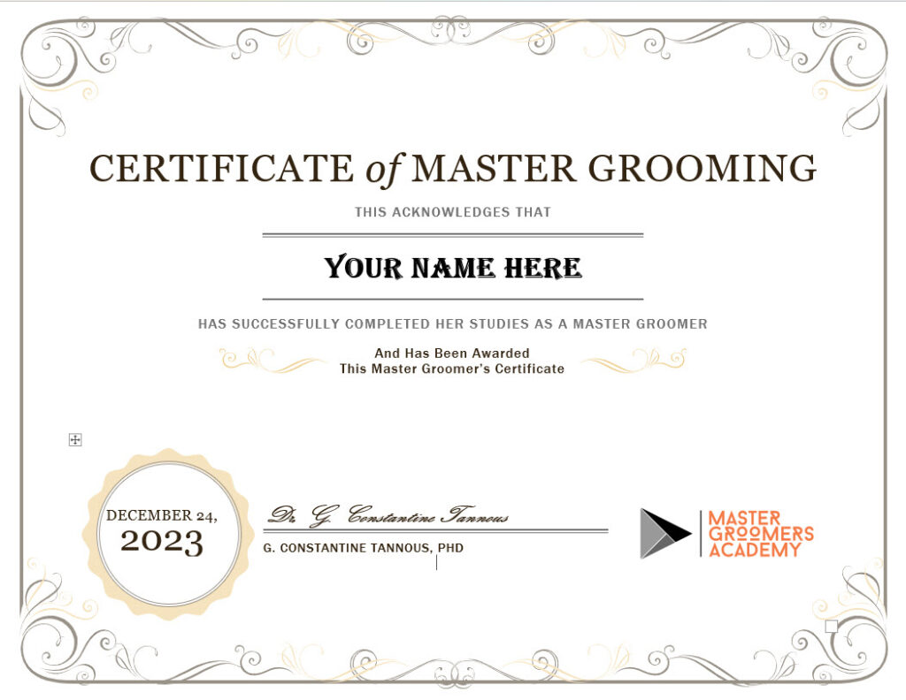 Master-Groomer-Certificate at mastergroomersacademy.com